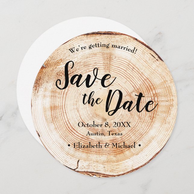 Rustic Wedding Save the date QR Code website Einladung (Vorne/Hinten)