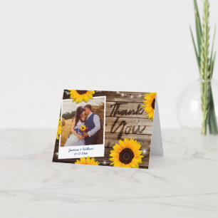 Rustic Wedding Script Sonnenblume Danke Karten