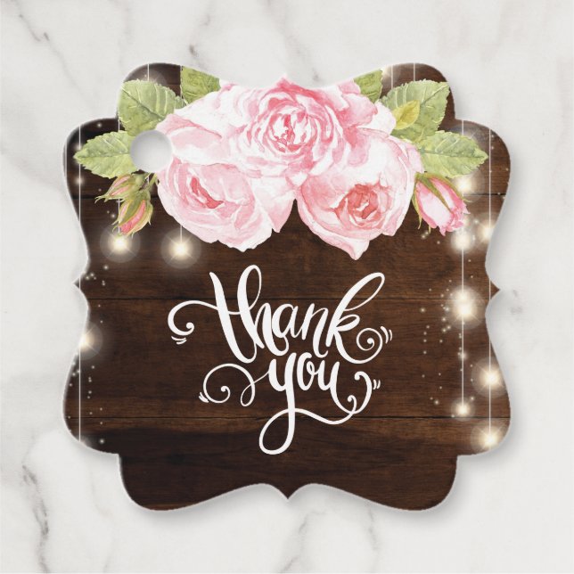 Rustic Wedding Vielen Dank Geschenkanhänger (Vorderseite)