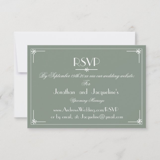 Rustic Wedding Website E-Mail UAWG Response Card RSVP Karte (Vorderseite)