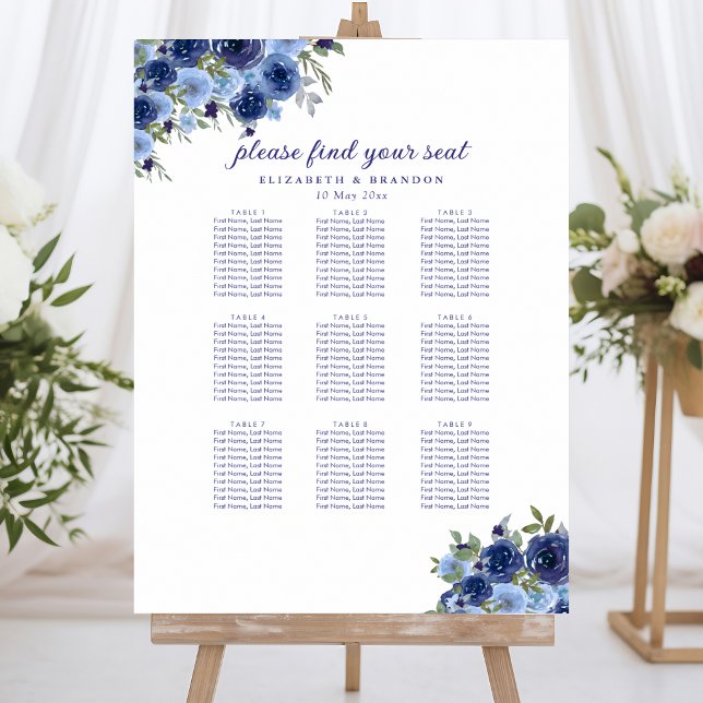 Rustic Wedding with Blue Navy Flowers Poster (Von Creator hochgeladen)