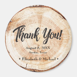 Rustic Wedding Wood Cut Danke Magnet