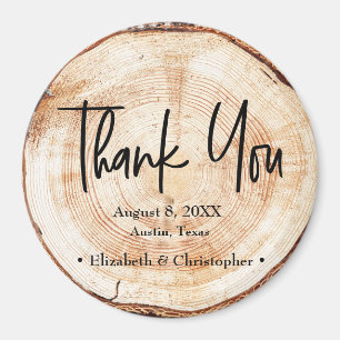 Rustic Wedding Wood Cut Danke, Script Magnet