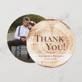 Rustic Wedding Wood Grain Custom Foto Vielen Dank Einladung