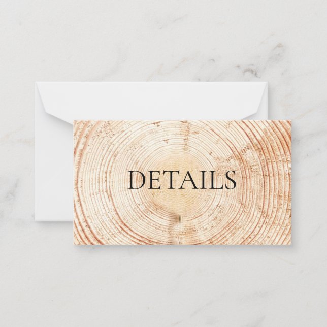 Rustic Wedding Wood Grain Details QR Vorlage (Vorderseite)