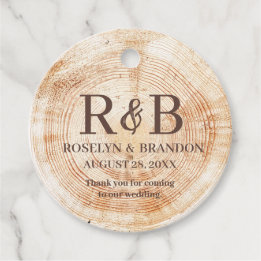 Rustic Wedwood Korn Monogram danke Geschenkanhänger