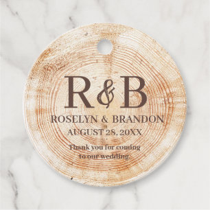 Rustic Wedwood Korn Monogram danke Geschenkanhänger