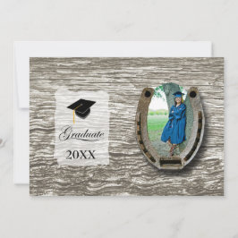 Rustic Western College Graduation Announcement  Einladung