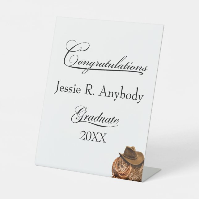 Rustic Western Graduation Sockelschild (Vorderseite)