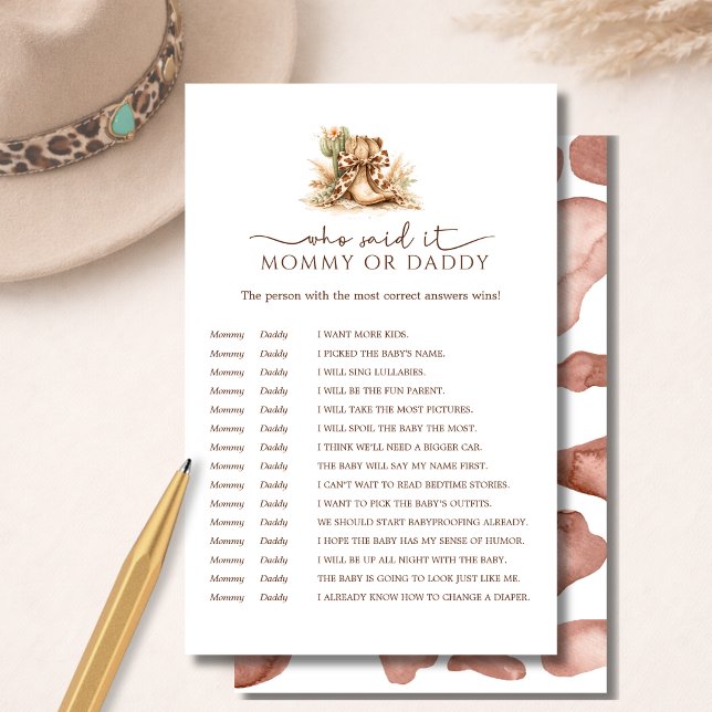 Rustic Western Mommy or Daddy Guess Who Said It (Von Creator hochgeladen)