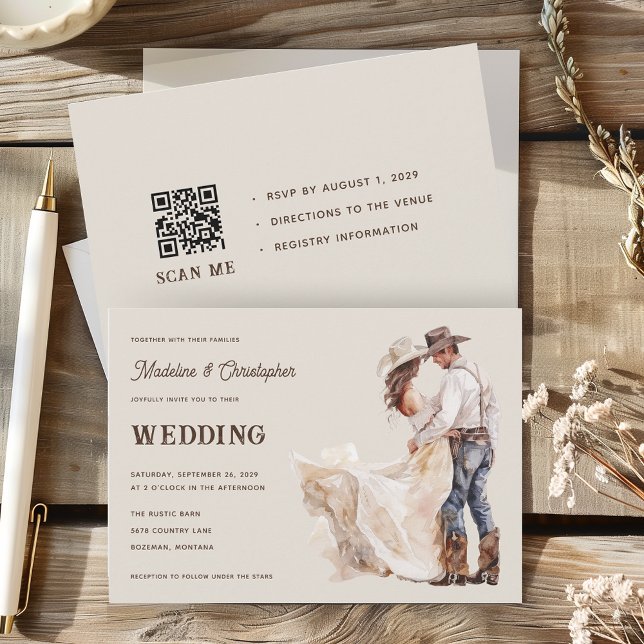 Rustic Western Ranch Hochzeit Einladung (Von Creator hochgeladen)