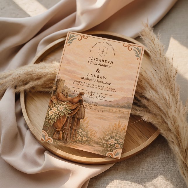 Rustic Western Ranch Wedding Einladung (Von Creator hochgeladen)