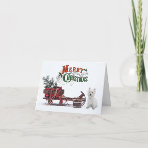 Rustic Westie Christmas Karte