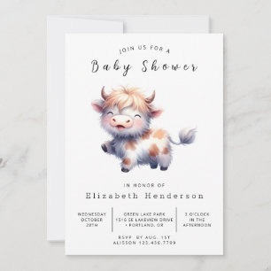 Rustic Whimsy Stylish Cow Baby Dusche Einladung