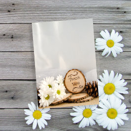 Rustic White Daisies Woodland Wedding Vielen Dank Dankeskarte