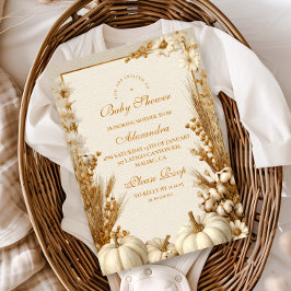 Rustic White Pumpkin Baby Dusche Einladung