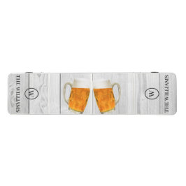 Rustic White Wood Beer Theme Monogram Familienname Pong Tisch