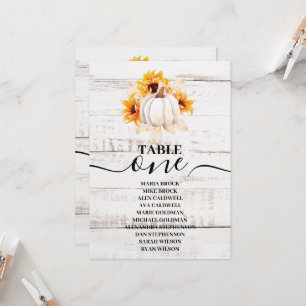 Rustic White Wood Watercolor Pumpkin Sunflower Inv Einladung