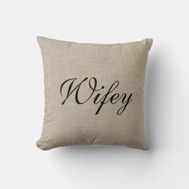 Rustic Wifey Mrs. Pillow Kissen (Vorderseite)