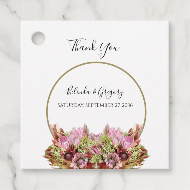 Rustic Wild Blume Bouquet Wedding Geschenk Geschenkanhänger (Vorderseite)