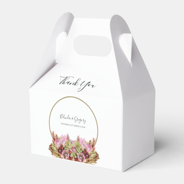 Rustic Wild Blume Bouquet Wedding Geschenkschachtel (Vorderseite)