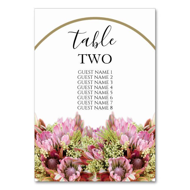 Rustic Wild Blume Bouquet Wedding Guest Names Tischnummer (Vorderseite)