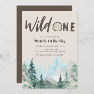 Rustic Wild One 1. Geburtstag Einladung
