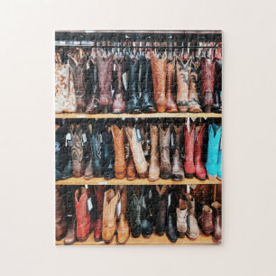 Rustic Wild West Cowboy Boots Americana Country Puzzle