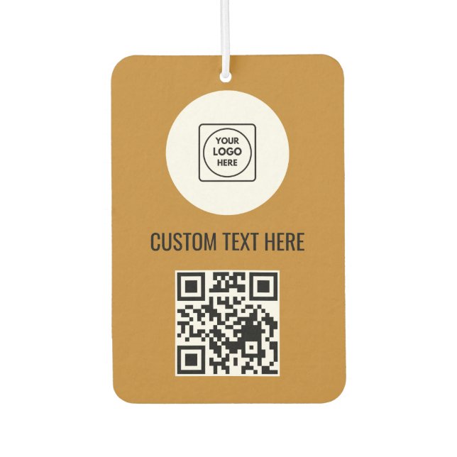 Rustic Wildflower Custom Logo QR Code Promotion Autolufterfrischer (Vorderseite)