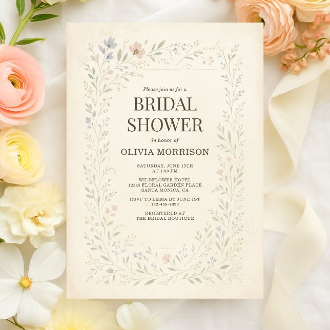 Rustic Wildflower Garden Boho Bridal Shower Einladung (Von Creator hochgeladen)