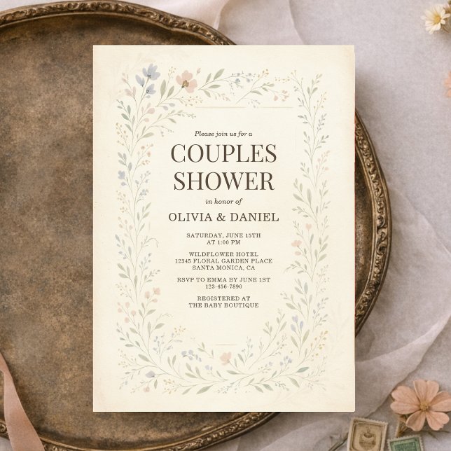 Rustic Wildflower Garden Boho Couples Shower Einladung (Von Creator hochgeladen)