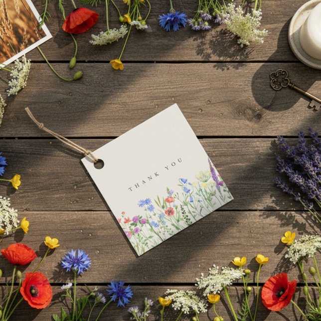 Rustic Wildflower Meadow Wedding  Geschenkanhänger (Rustic Wildflower Meadow Wedding Favor Tags)