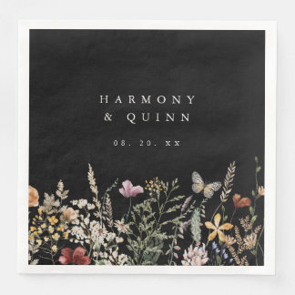 Rustic Wildflower Paper Napkins Wedding Decor Serviette