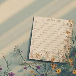 Rustic Wildflower To Do List Teacher Nature Gift Notizblock