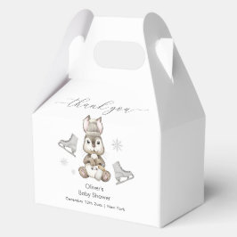 Rustic Winter Bunny Ice Skate Baby Shower Geschenkschachtel
