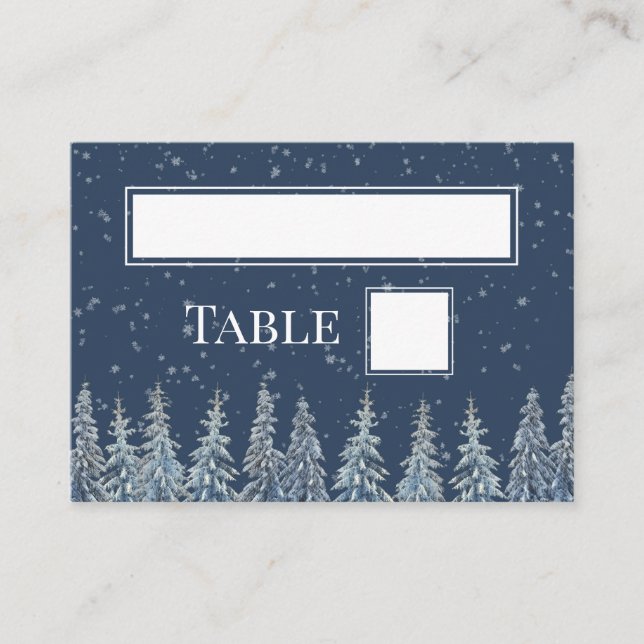 Rustic Winter Forest Wedding Place Setting Cards Platzkarte (Vorderseite)