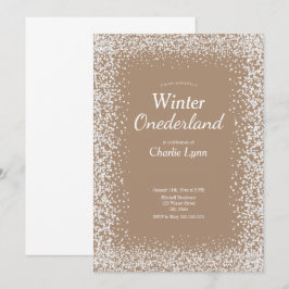Rustic Winter Onederland Erster Geburtstag Einladu Einladung