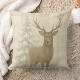 Rustic Winter Throw Pillow Kissen