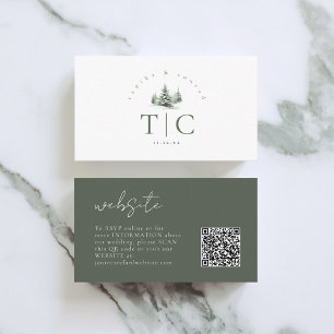 Rustic Winter Wedding Website QR Code Green ID1049 Begleitkarte