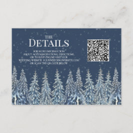 Rustic Winter Woods Wedding QR code Details Insert