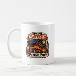 Rustic Witch's Kürbisfeld Halloween-Tasse Kaffeetasse