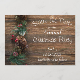 Rustic Woliday Party Card Save The Date