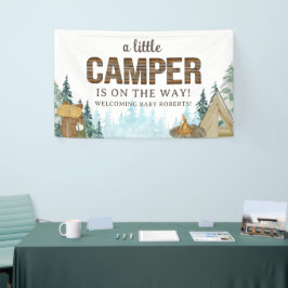 Rustic Wood A Little Camper Baby Shower Banner