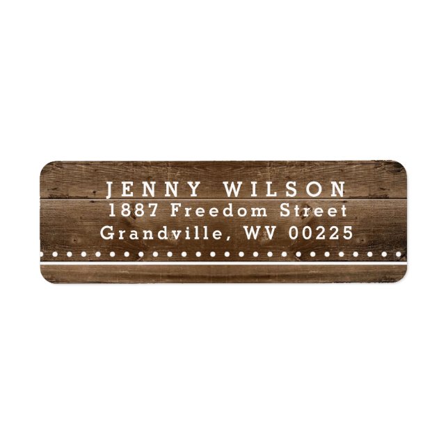 Rustic Wood Address Label (Vorne)