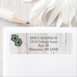 Rustic Wood Aquamarin Address Label