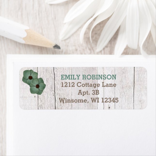 Rustic Wood Aquamarin Address Label (Insitu)