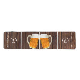 Rustic Wood Beer Theme Custom Monogram Familiennam Pong Tisch