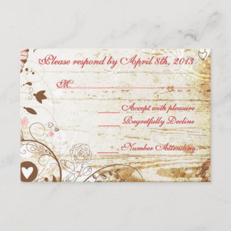 Rustic Wood Birdcage Wedding RSCP Empfang Card RSVP Karte
