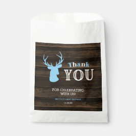 Rustic Wood Blue Deer Boy Baby Dusche Vielen Dank Geschenktütchen