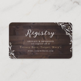 Rustic Wood Boho Floral Country Brigade Registry Begleitkarte